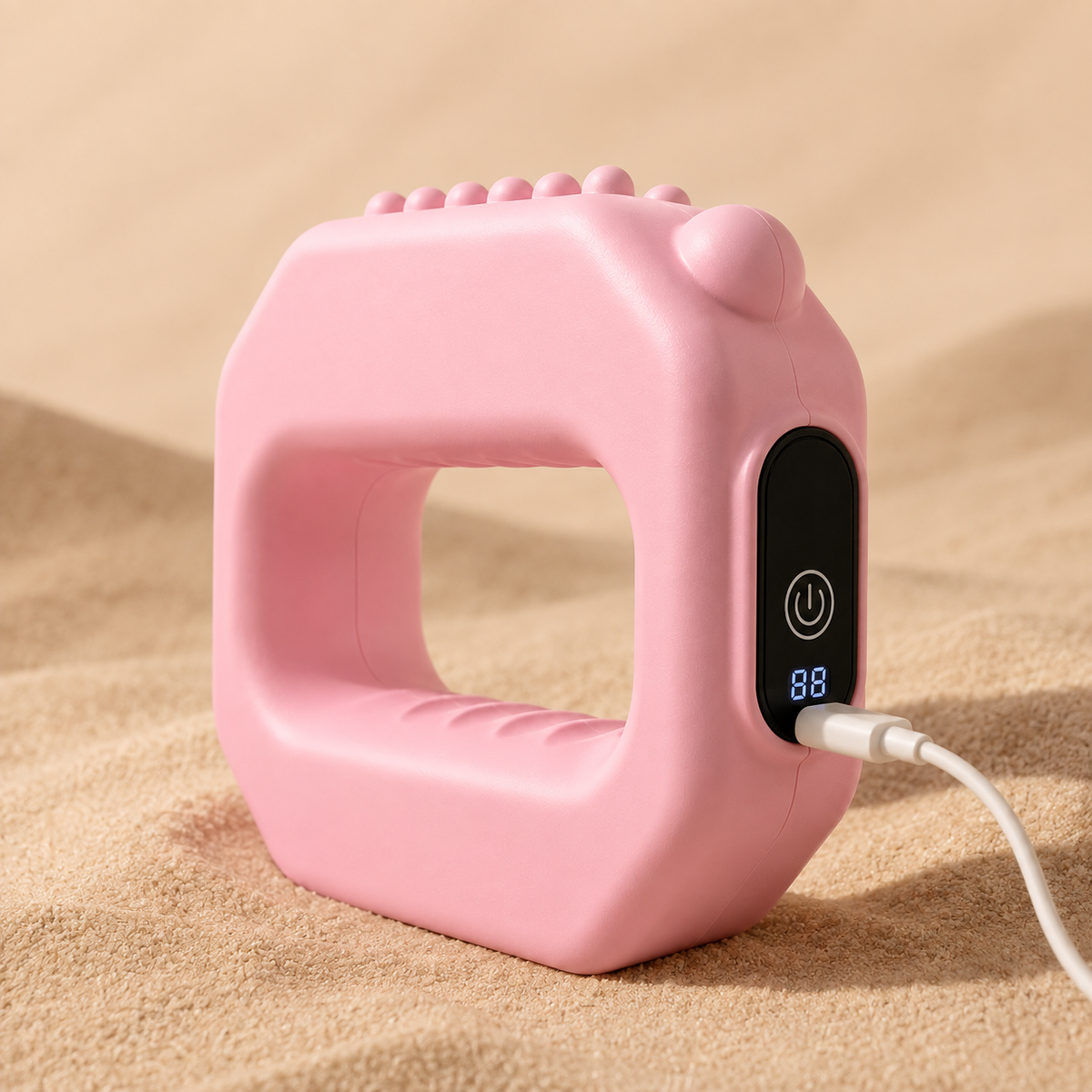 Pink ryng V3 body massager with raised contact edge