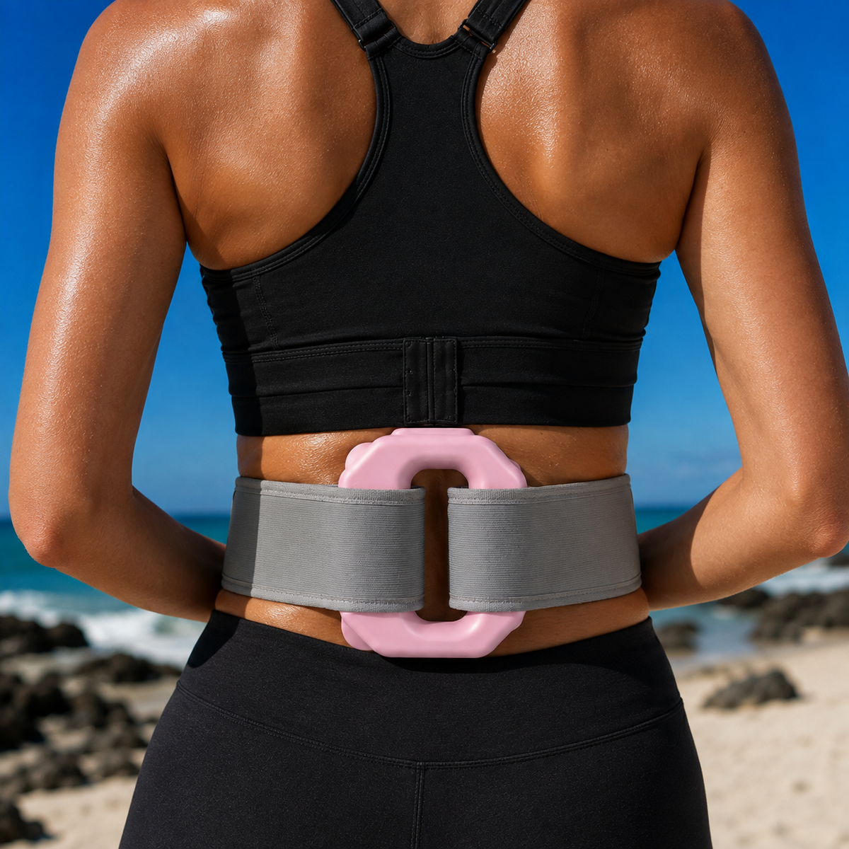 Pink ryng V3 worn on the lower back