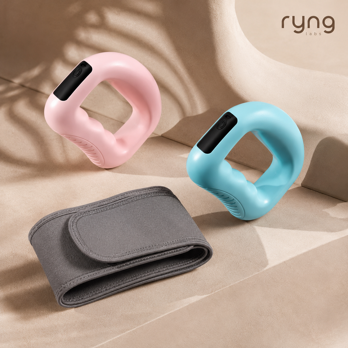 Pink and blue ryng V2 with adjustable belt